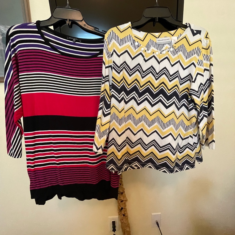 Striped and Chevron Patterned Women's Tops